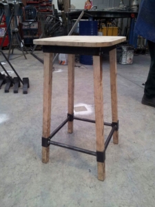 Square bar stool, straight legs bar stool