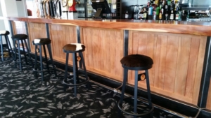 Restaurant bar stools with cowhide